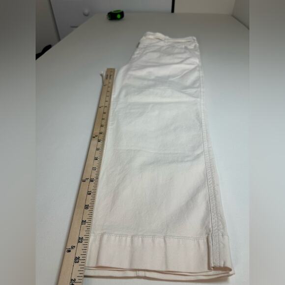 Anthropologie Twill Cream Straight Boyfriend Fit Canvas Size 32/ 14 EUC Ankle - Picture 7 of 7